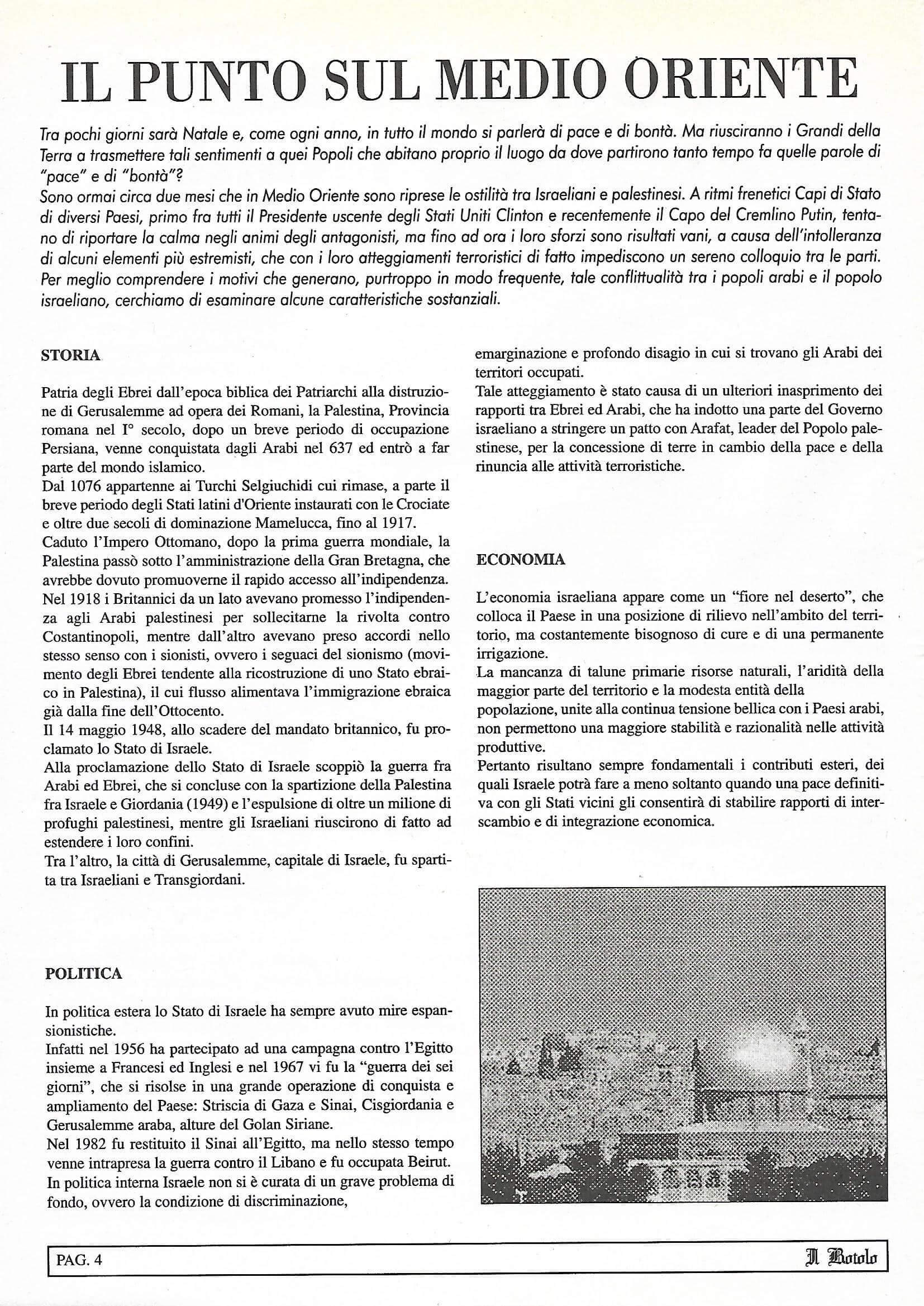 Il Rotolo, n. 1 Anno VI: Il punto sul Medio Oriente
