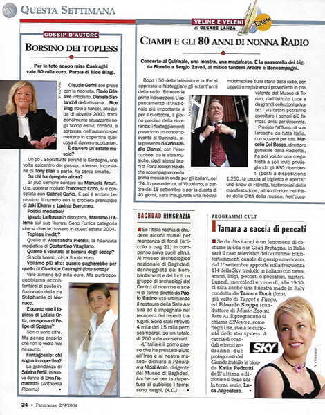 Panorama, n. 36 del 2004, pag. 24: Baghdad ringrazia
