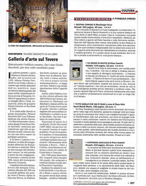 Panorama, n. 38 del 2003, pag. 267: Galleria d’arte sul Tevere