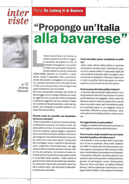 La Destra delle Libertà , n. 31 pagg 50-51: Propongo un’Italia alla bavarese