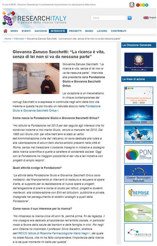 Il portale di comunicazione scientifica RESEARCHITALY del MIUR