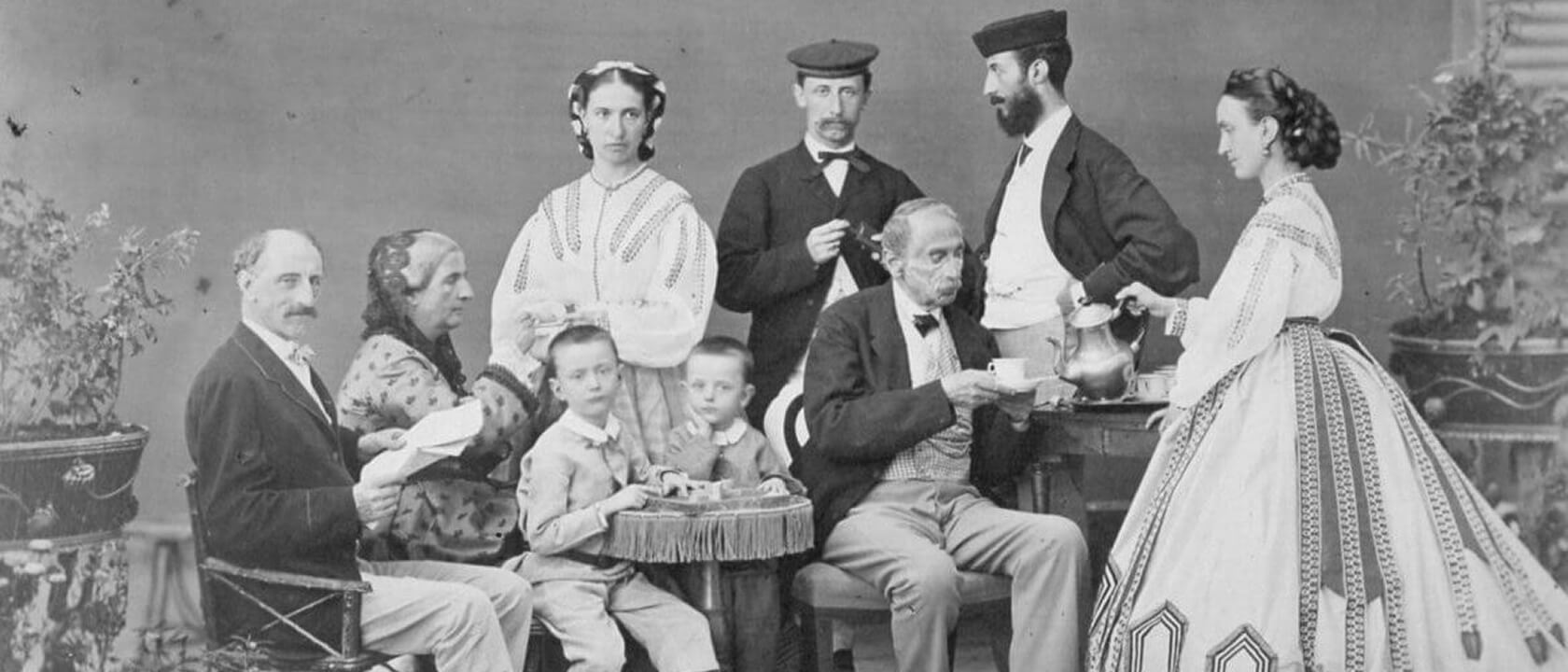 La Famiglia Sacchetti nel 1865 ritratta con i parenti Orsini, Barberini e Torlonia