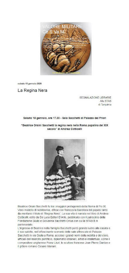 Valore Militare, 18 Gennaio 2020: “La Regina Nera”