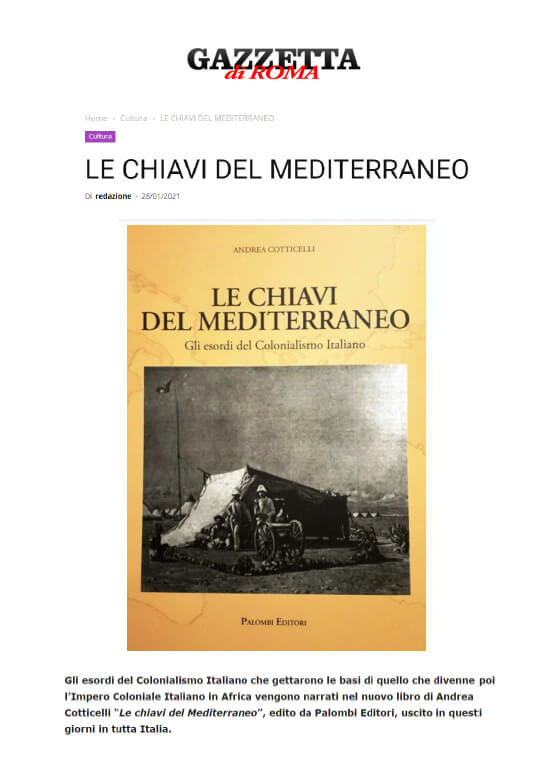 Gazzetta di Roma - 28 Gennaio 2021: Le chiavi del Mediterraneo