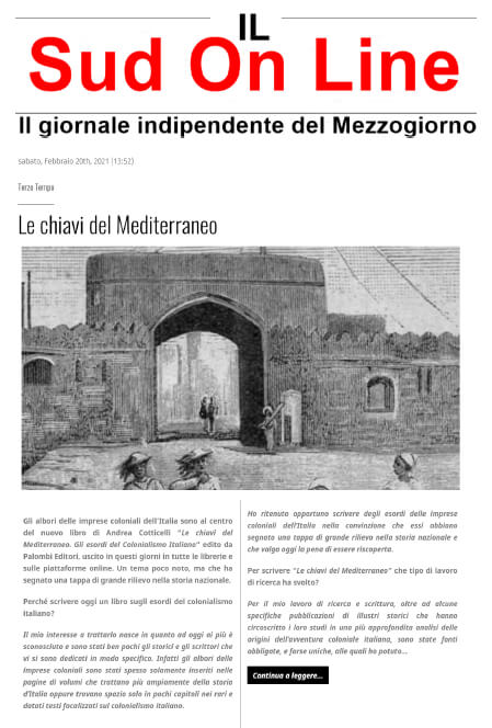 Il Sud On Line - 20 Febbraio 2021: Le chiavi del Mediterraneo