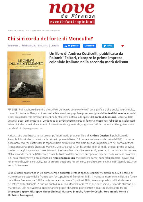 Nove da Firenze - 21 Febbraio 2021: Chi si ricorda del forte di Moncullo?