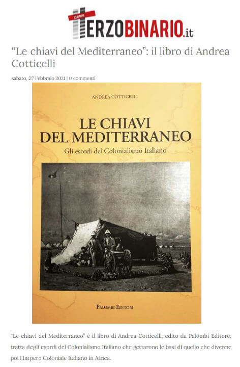 TerzoBinario.it - 27 Febbraio 2021: “Le chiavi del Mediterraneo”: il libro di Andrea Cotticelli