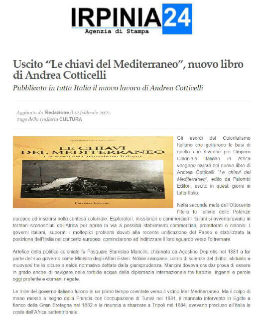 Irpinia24, 12 Febbraio 2021