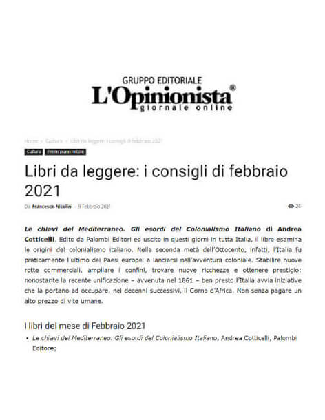 L’Opinionista, 9 Febbraio 2021