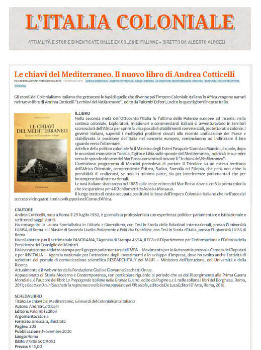 L’Italia Coloniale, 2 Febbraio 2021