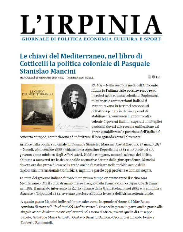 L’Irpinia, 20 Gennaio 2021