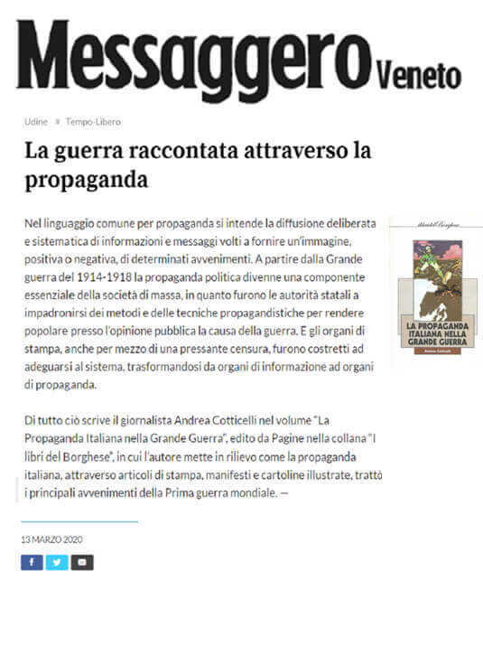 Messaggero Veneto, 13 Marzo 2020