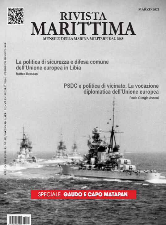 La copertina del numero di Marzo 2021 del mensile Rivista Marittima