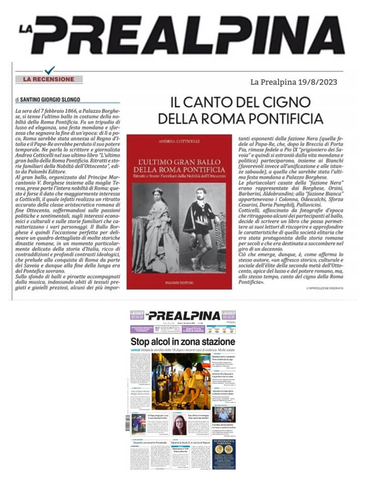 La Prealpina, 19 Agosto 2023: Il canto del cigno della Roma Pontificia