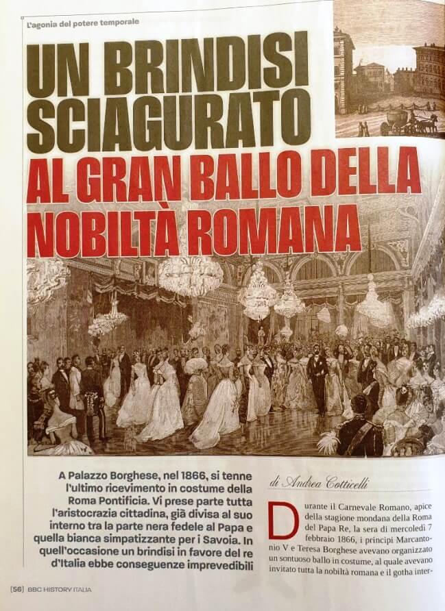BBC History Italia, 15 Ottobre 2023: Un brindisi sciagurato al gran ballo della nobiltà romana