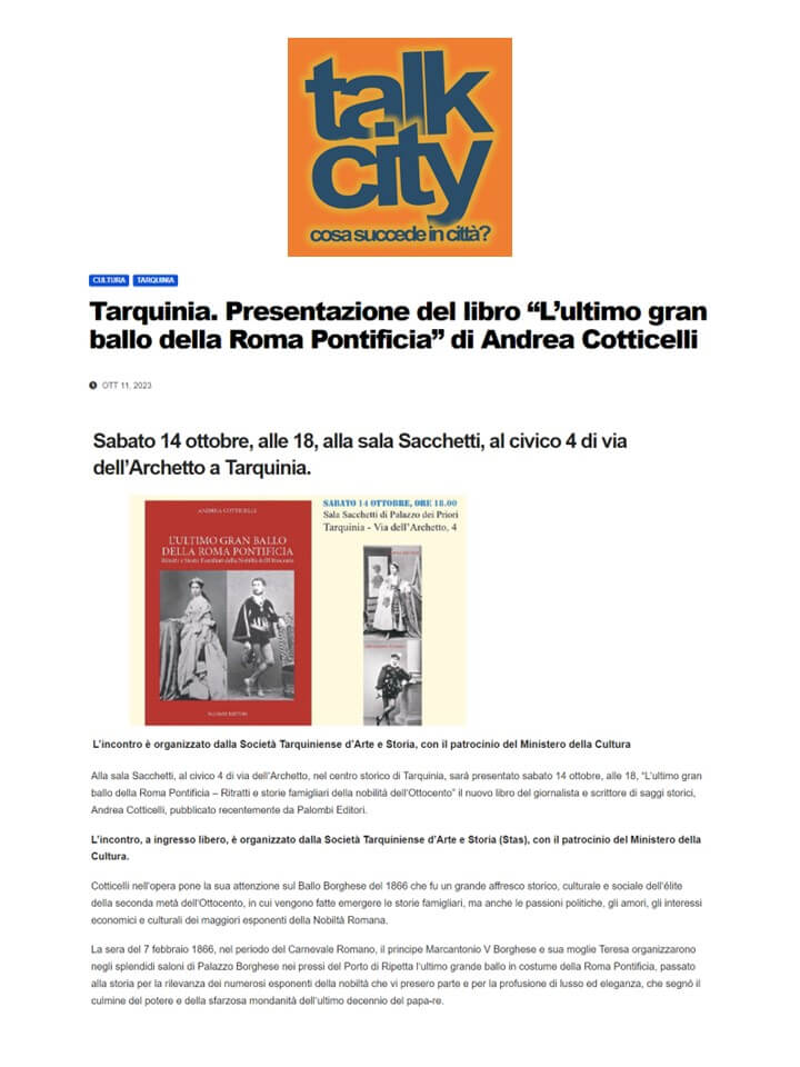 Talk City, 11 Ottobre 2023