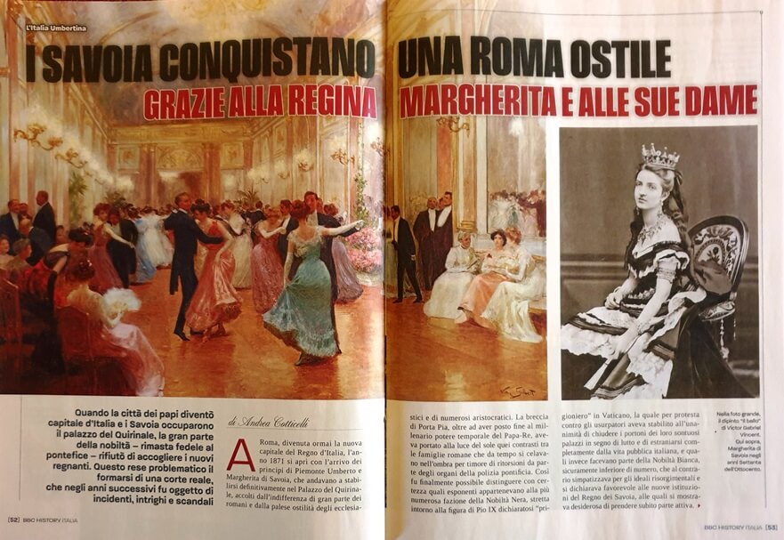BBC History Italia, 15 Febbraio 2024: I Savoia conquistano una Roma ostile grazie alla regina Margherita e alle sue dame